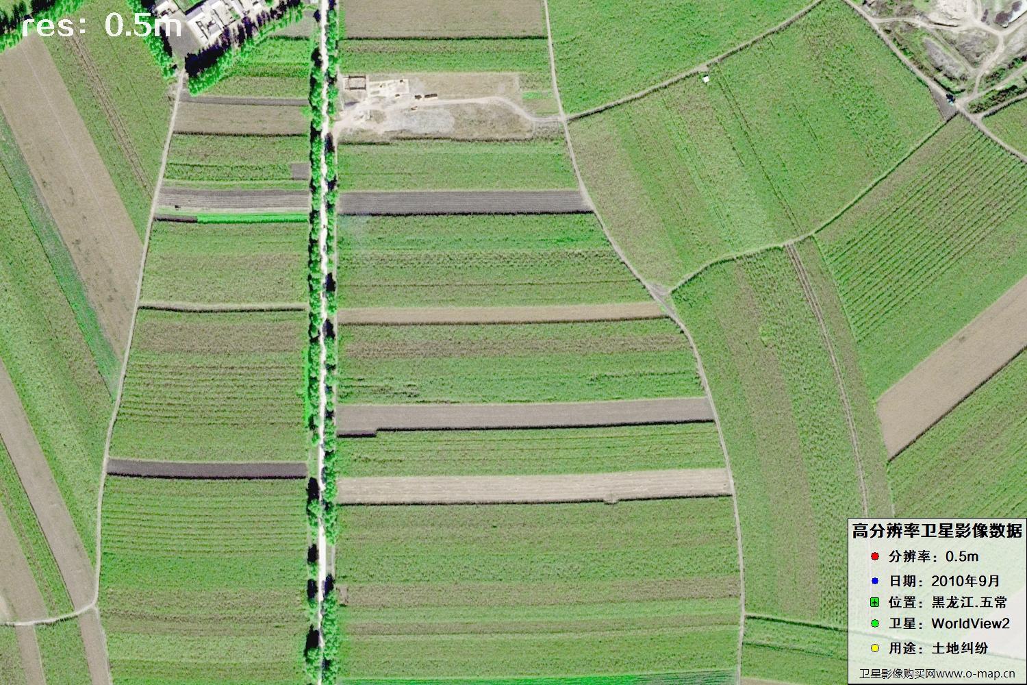 黑龙江五常市2010年WV2卫星0.5米分辨率影像地图
