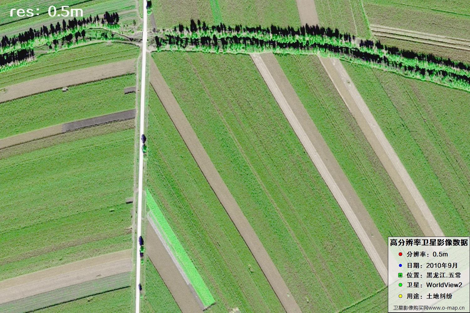黑龙江五常市2010年WV2卫星0.5米分辨率影像地图