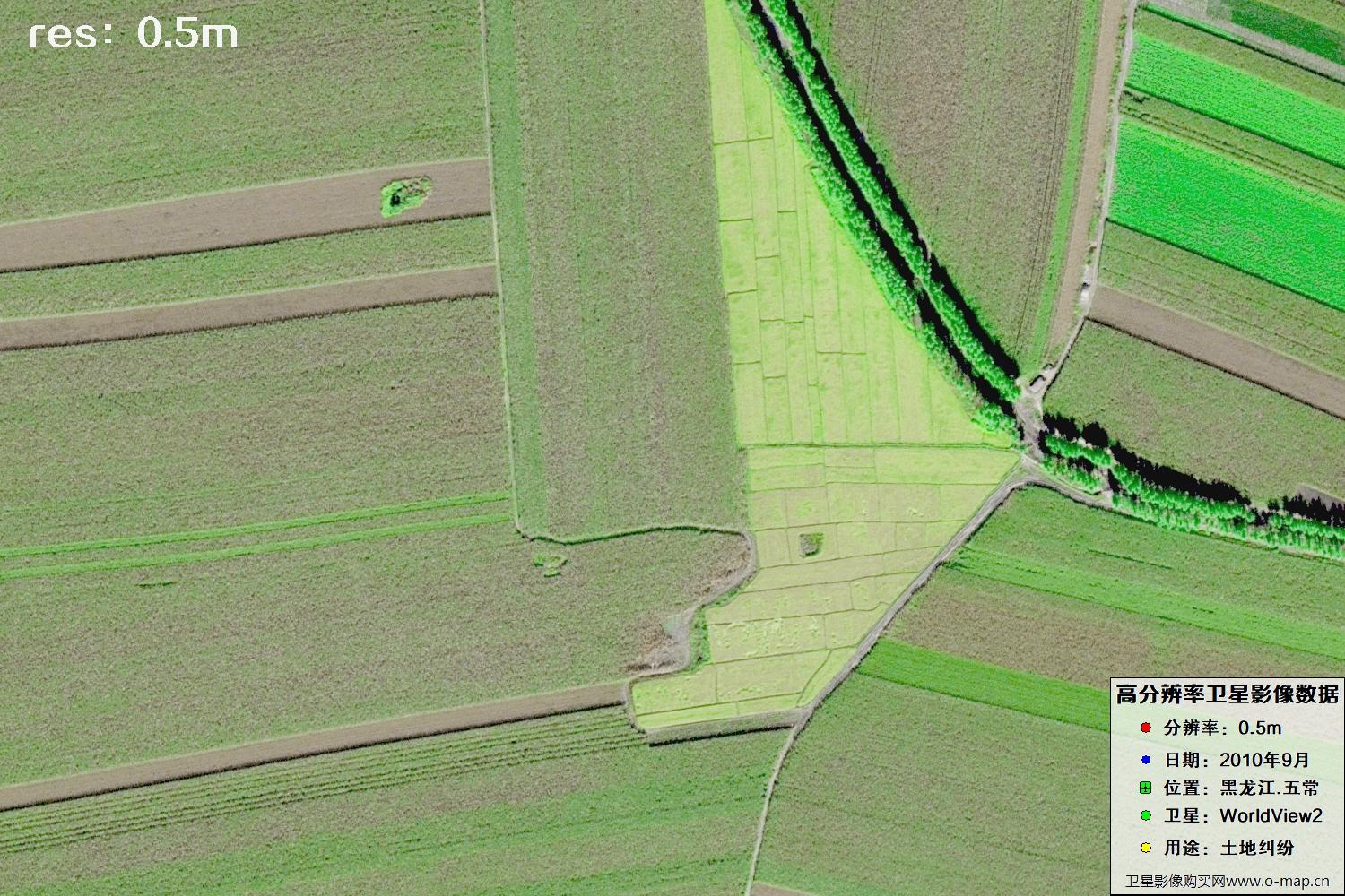 黑龙江五常市2010年WV2卫星0.5米分辨率影像地图