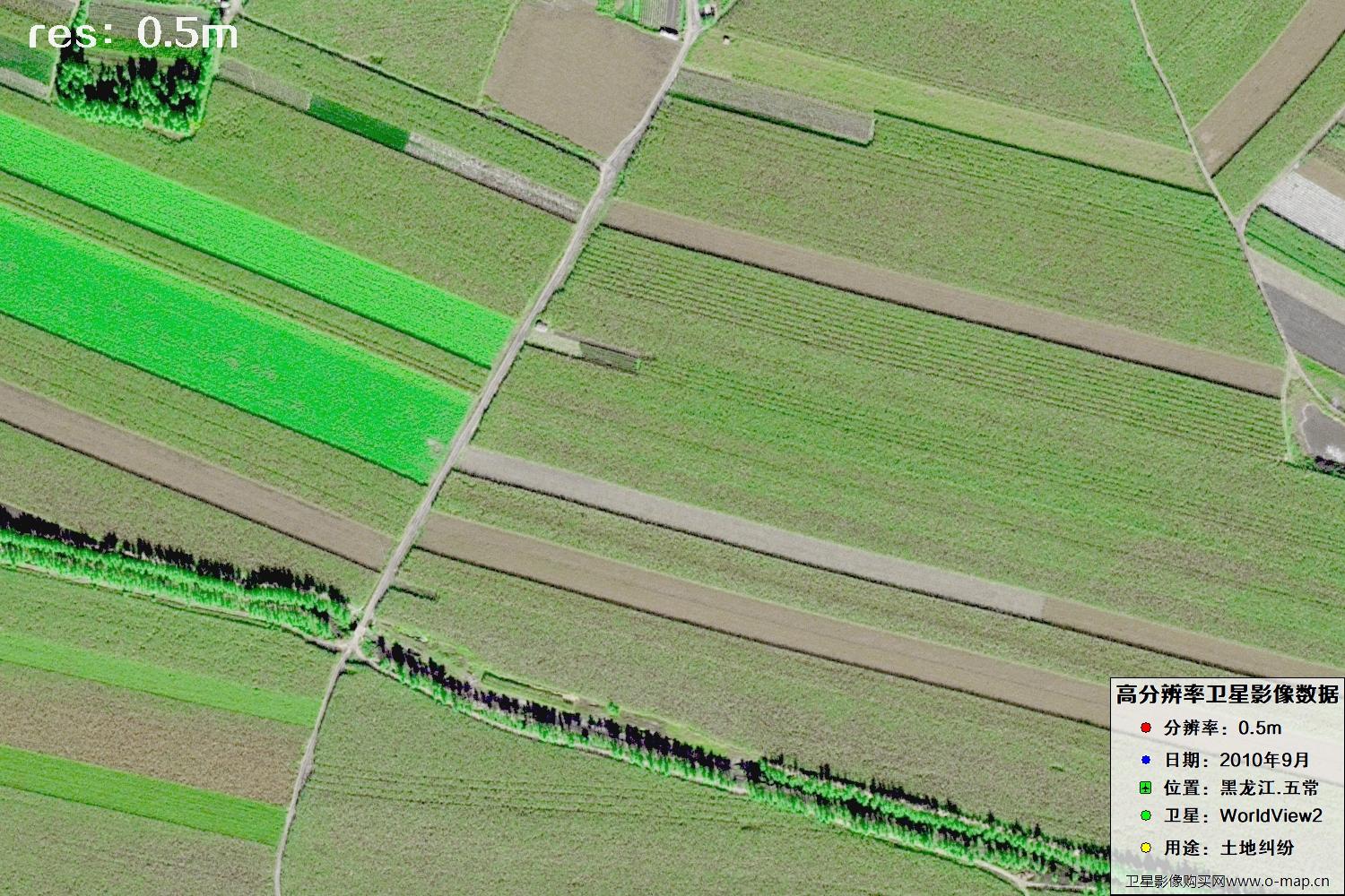 黑龙江五常市2010年WV2卫星0.5米分辨率影像地图