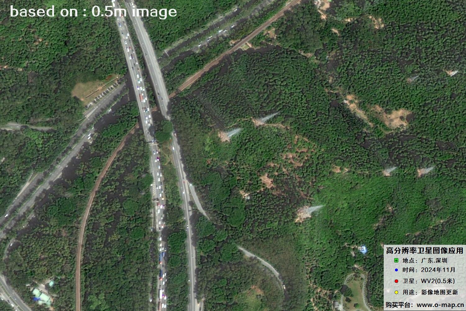 WorldView2卫星2024年11月份拍摄的深圳市0.5米卫星图像