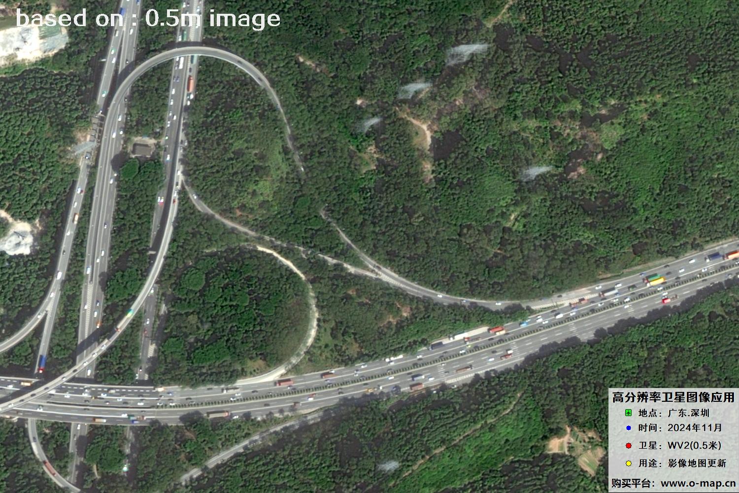 WorldView2卫星2024年11月份拍摄的深圳市0.5米卫星图像