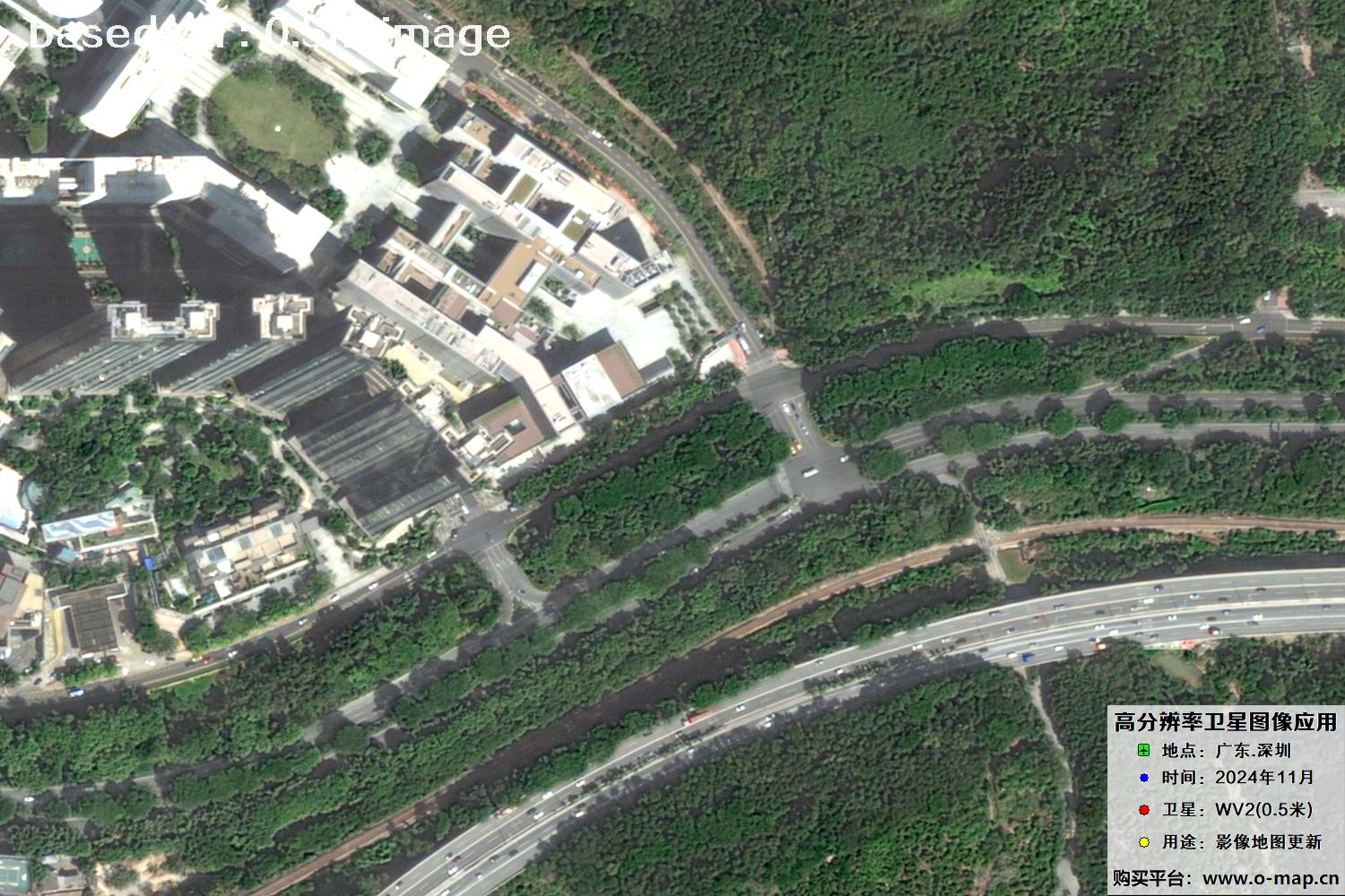 WorldView2卫星2024年11月份拍摄的深圳市0.5米卫星图像