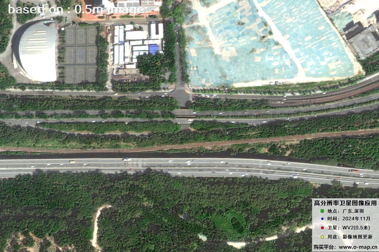 WorldView2卫星2024年11月份拍摄的深圳市0.5米卫星图像