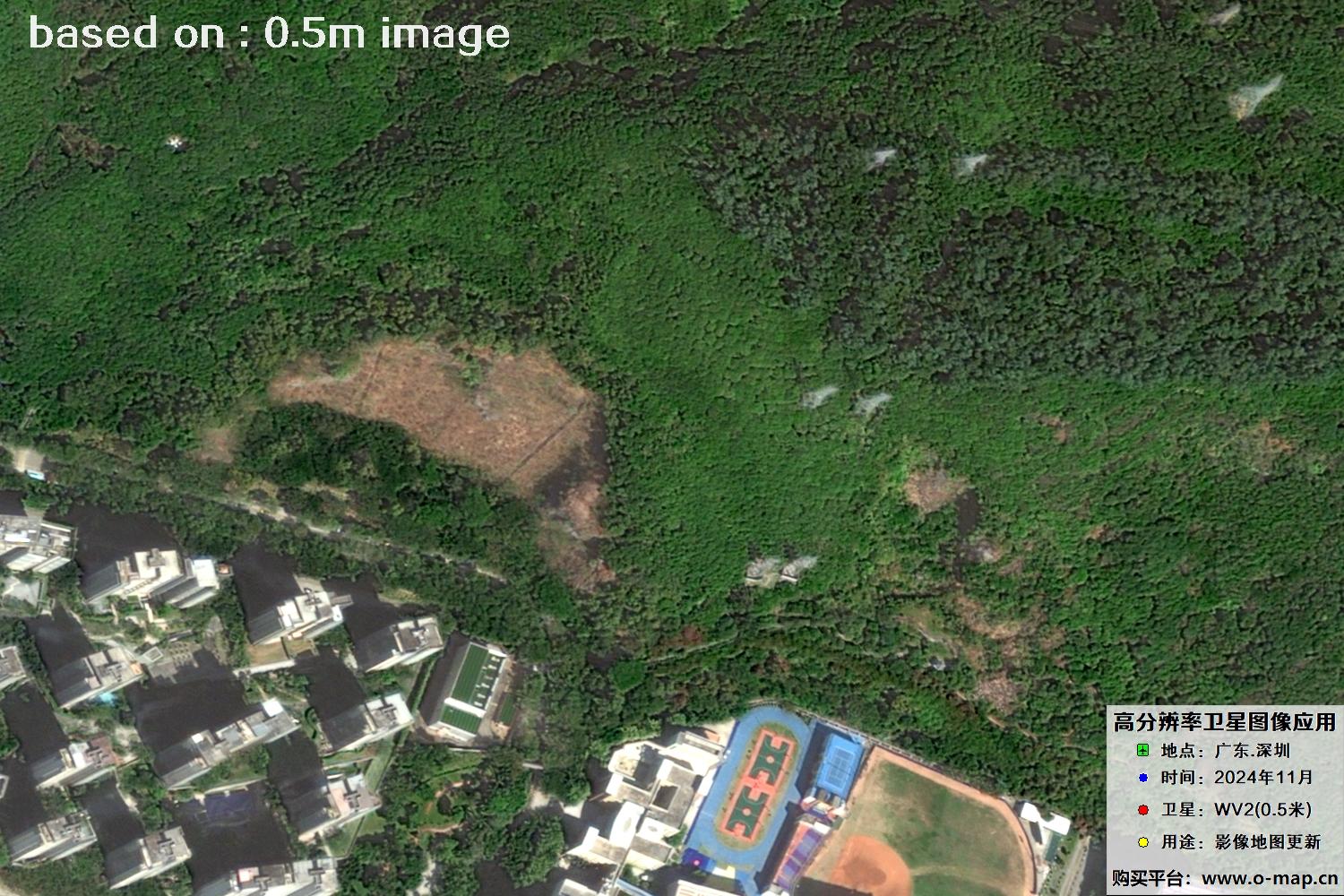 WorldView2卫星2024年11月份拍摄的深圳市0.5米卫星图像