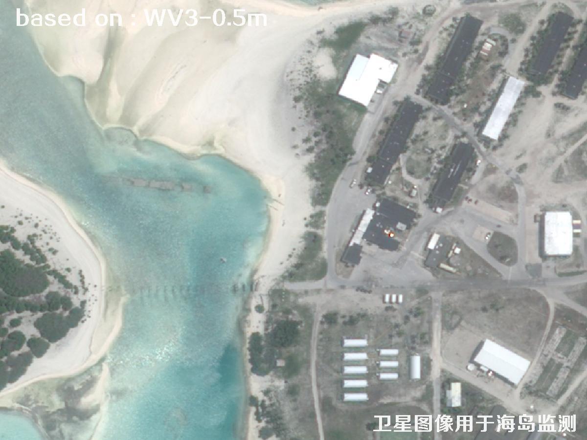 WorldView3卫星拍摄的某海岛基地0.5米卫星图像