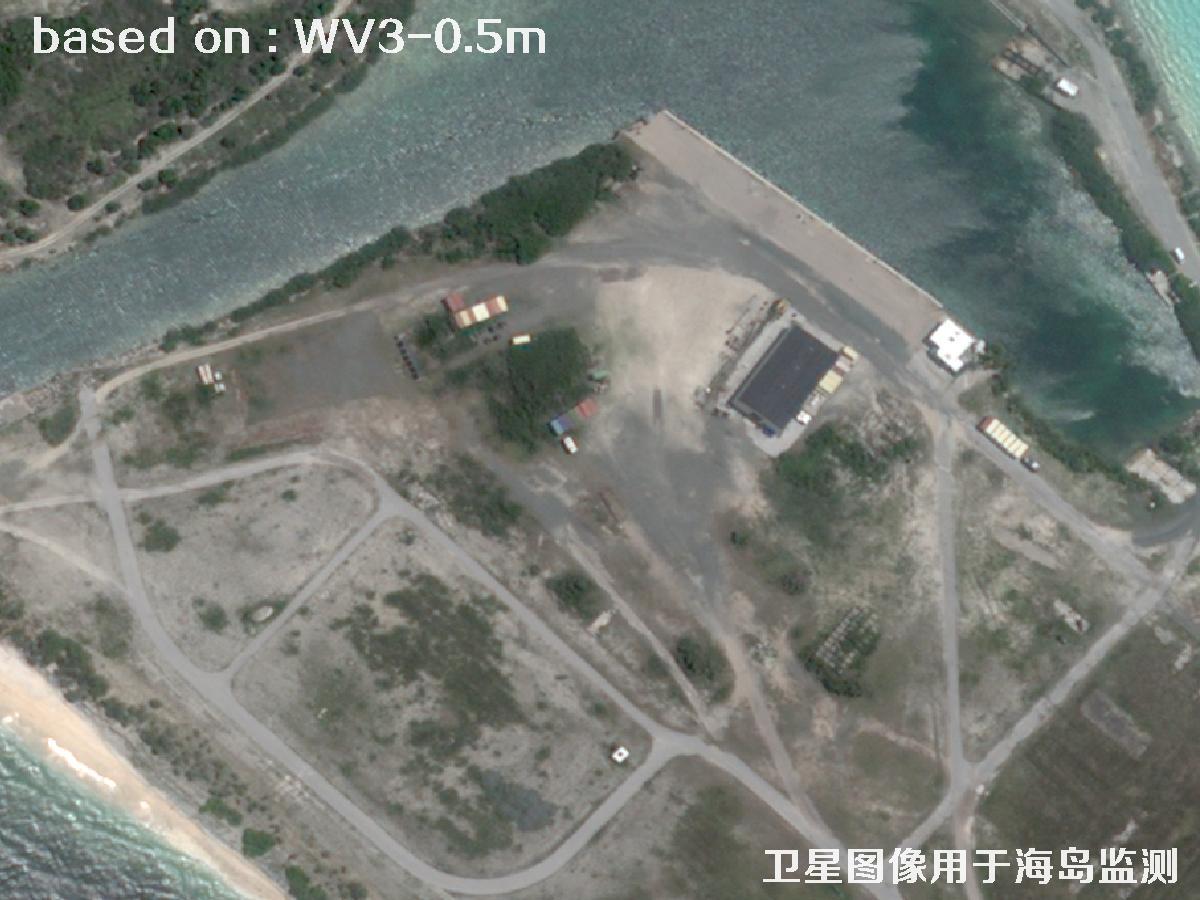 WorldView3卫星拍摄的某海岛基地0.5米卫星图像