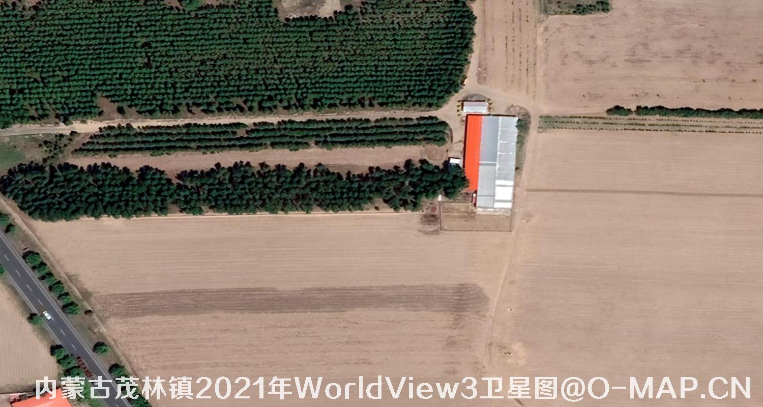 WorldView3卫星2021年拍摄的内蒙古茂林镇0.3米卫星图