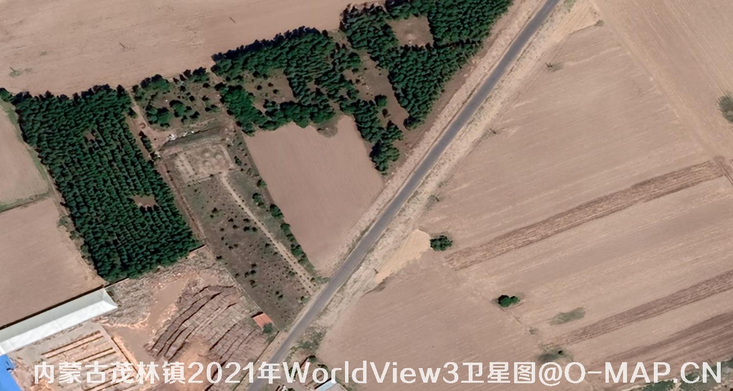 WorldView3卫星2021年拍摄的内蒙古茂林镇0.3米卫星图