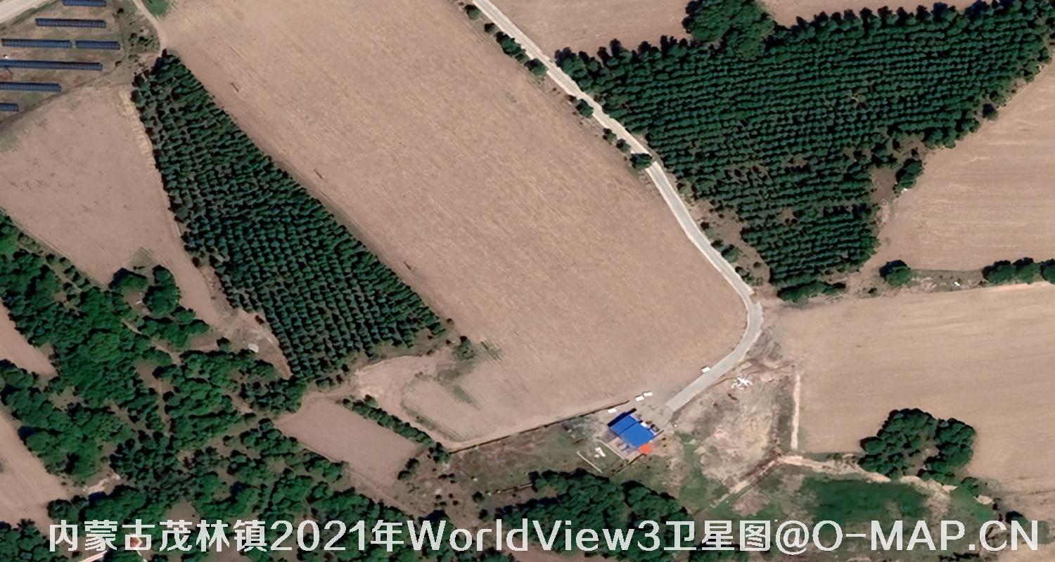 WorldView3卫星2021年拍摄的内蒙古茂林镇0.3米卫星图