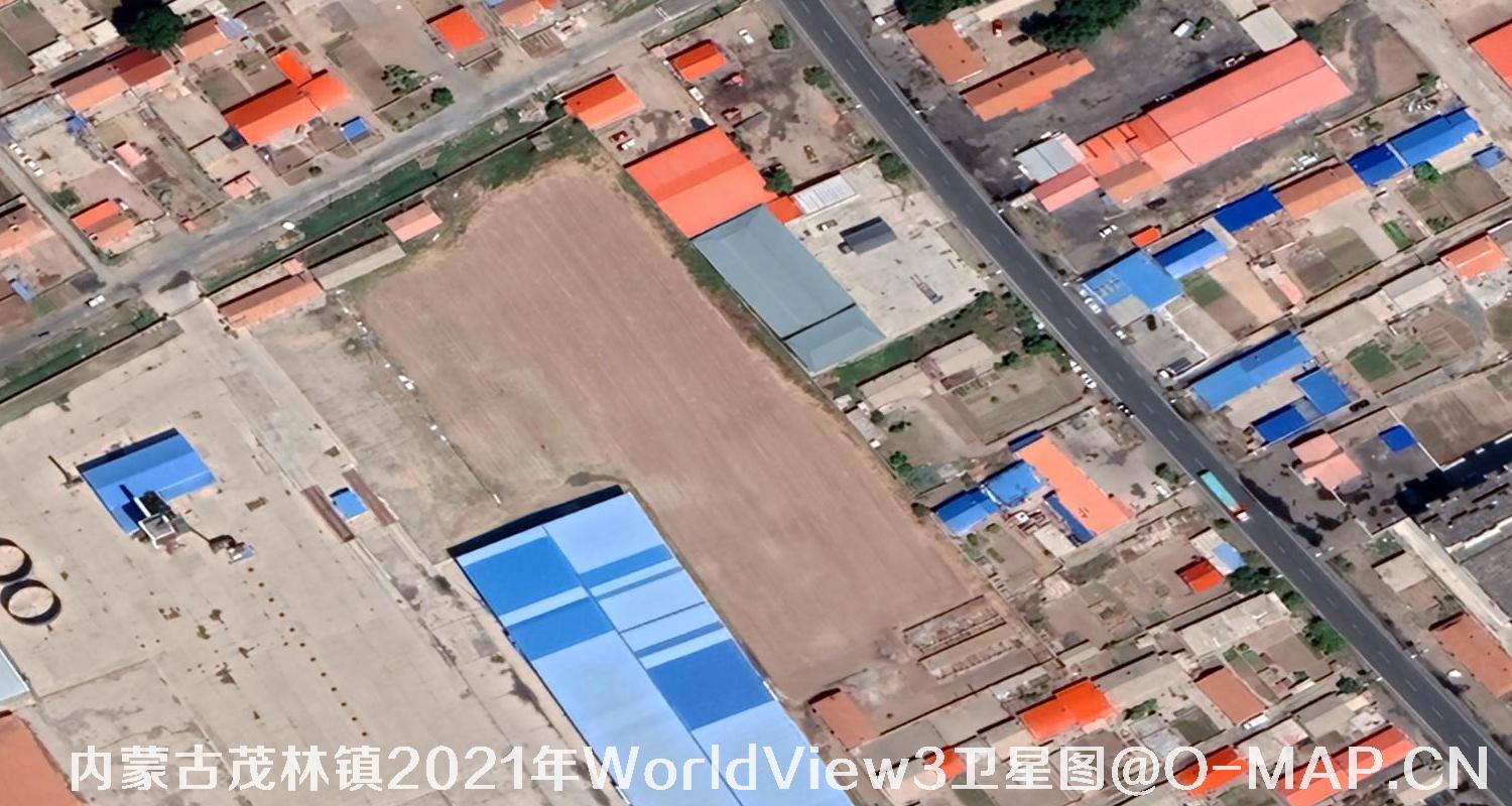 WorldView3卫星2021年拍摄的内蒙古茂林镇0.3米卫星图
