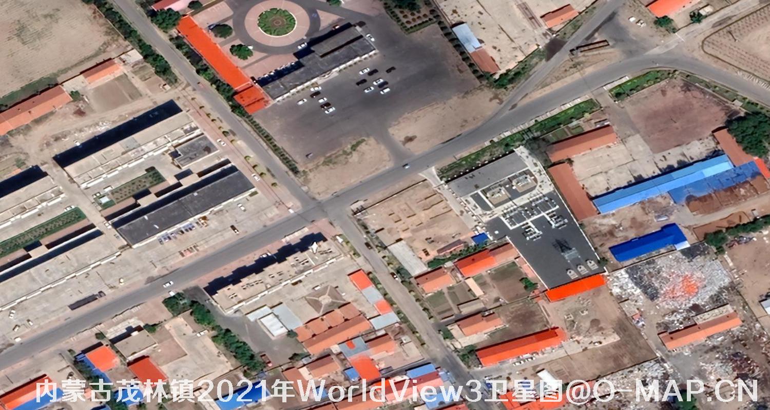 WorldView3卫星2021年拍摄的内蒙古茂林镇0.3米卫星图