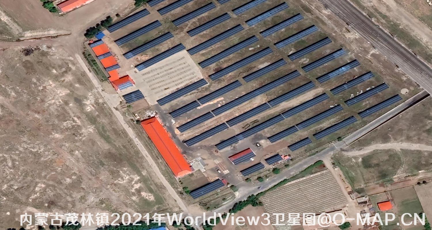 WorldView3卫星2021年拍摄的内蒙古茂林镇0.3米卫星图