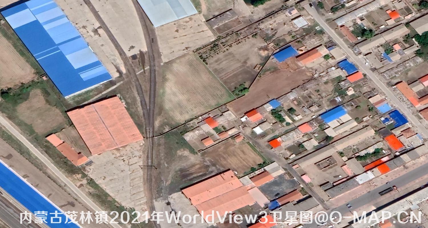 WorldView3卫星2021年拍摄的内蒙古茂林镇0.3米卫星图
