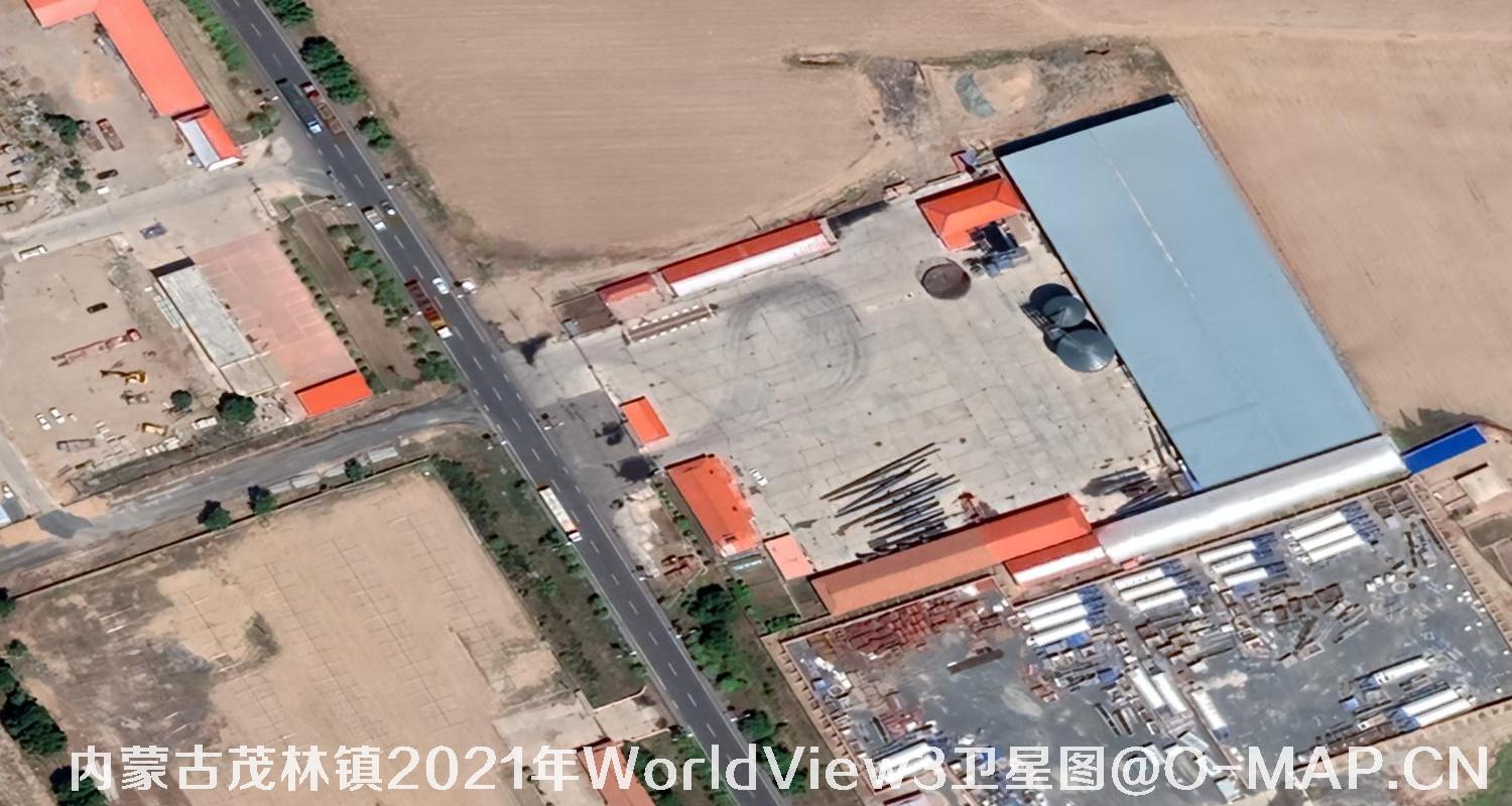 WorldView3卫星2021年拍摄的内蒙古茂林镇0.3米卫星图