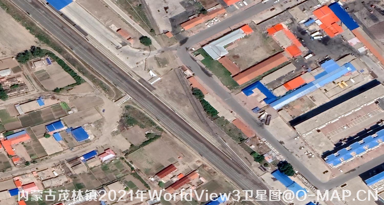 WorldView3卫星2021年拍摄的内蒙古茂林镇0.3米卫星图