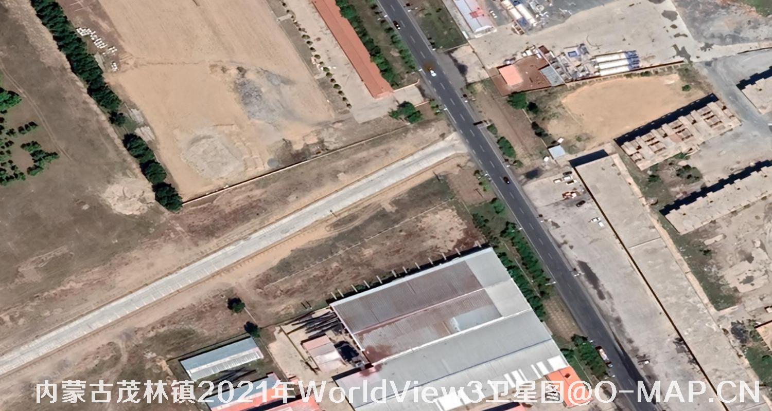 WorldView3卫星2021年拍摄的内蒙古茂林镇0.3米卫星图