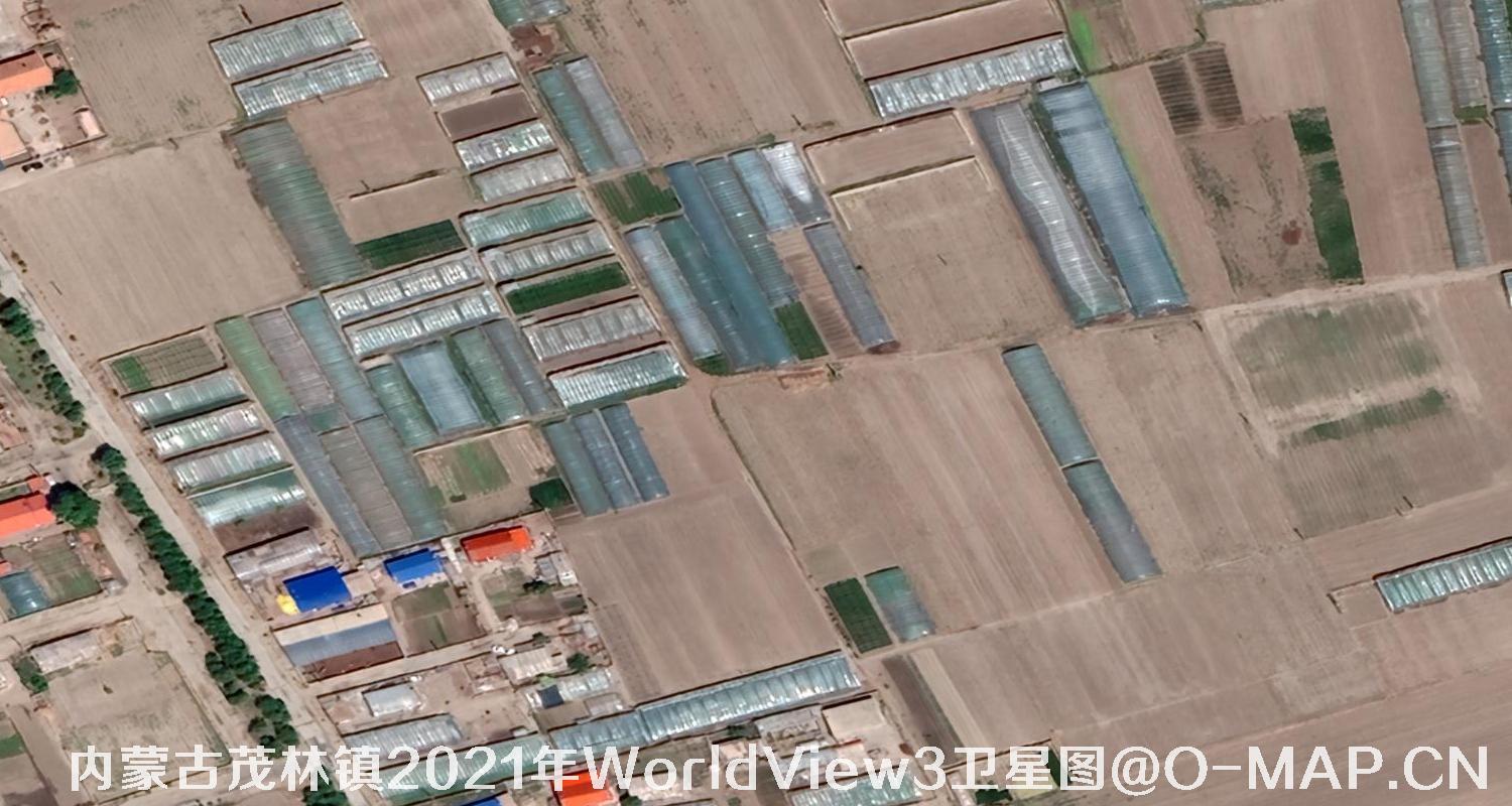 WorldView3卫星2021年拍摄的内蒙古茂林镇0.3米卫星图