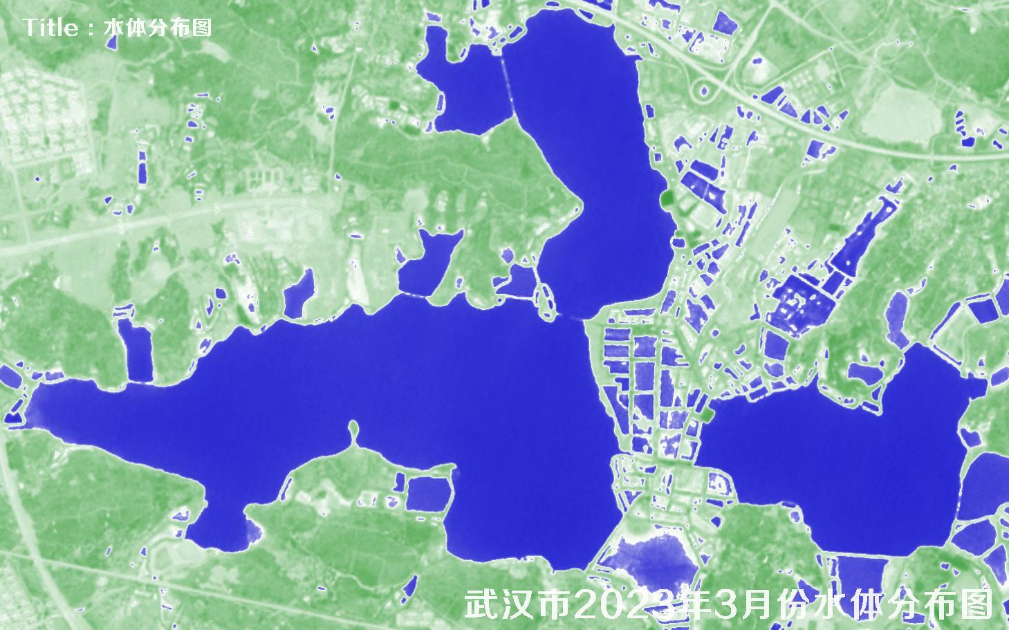 湖北省武汉市2023年3月份最新水体分布图