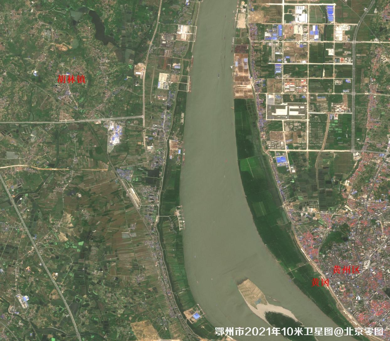 鄂州市2021年10米卫星图