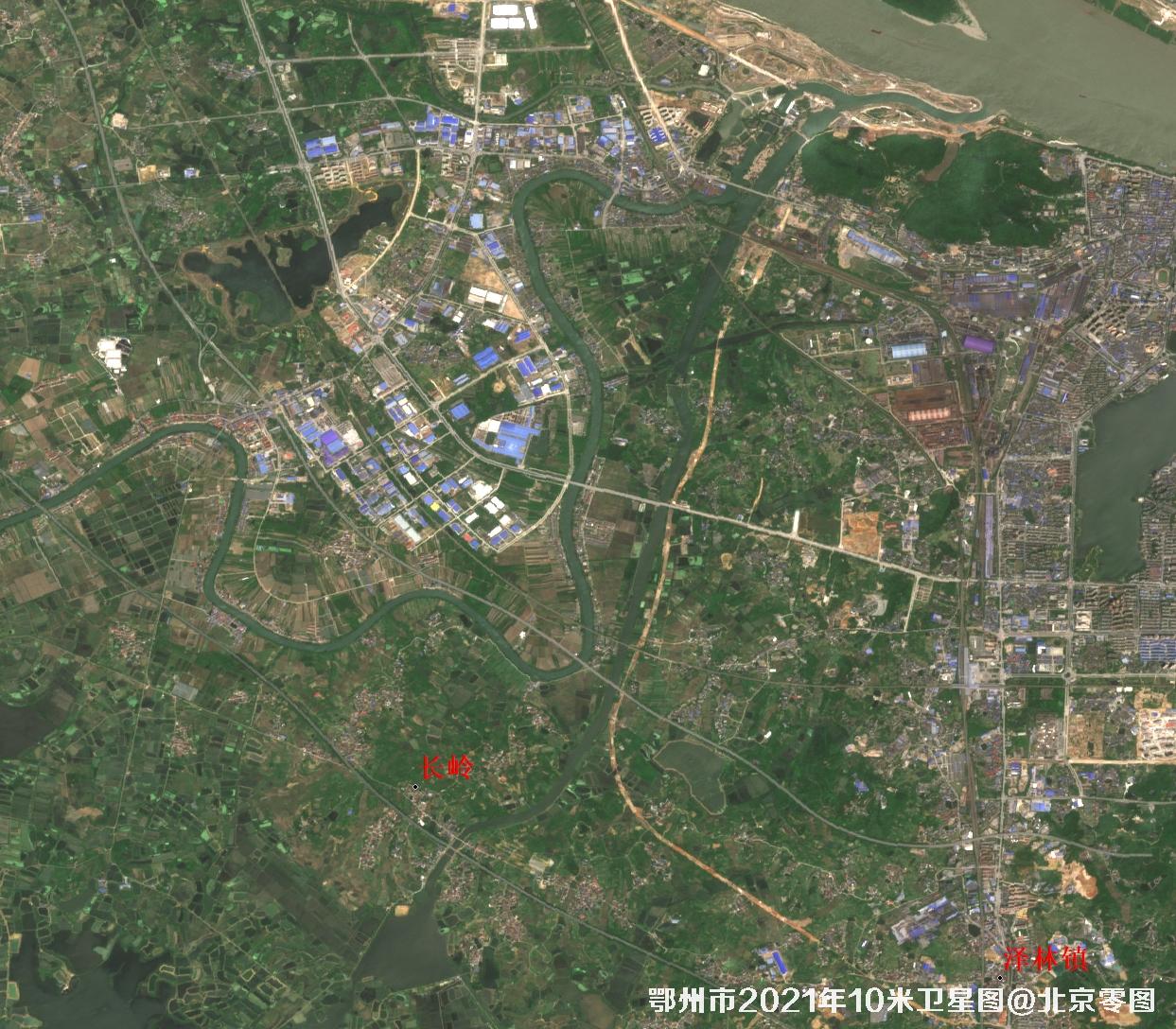 鄂州市2021年10米卫星图