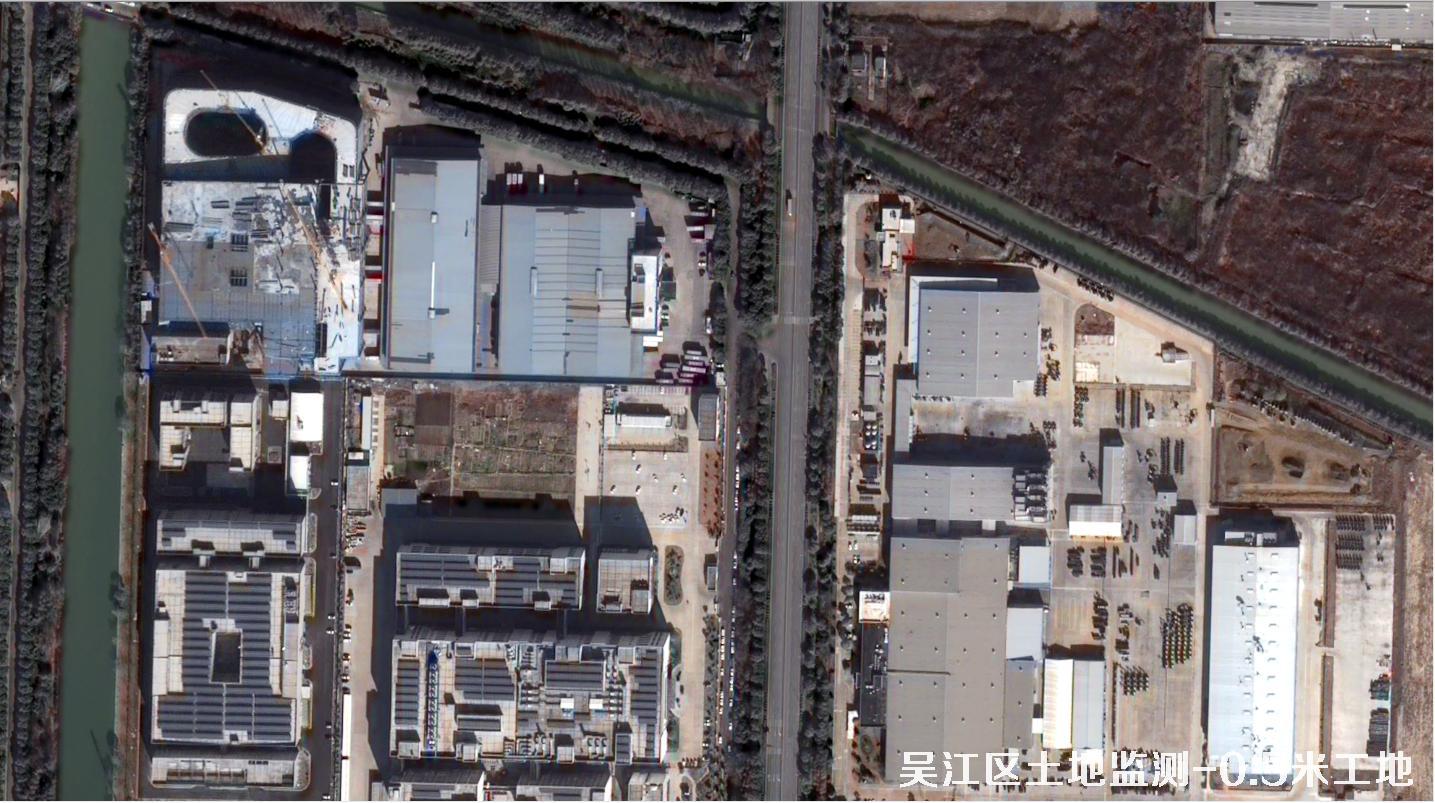 江苏省吴江区建筑工地和裸土裸地不同分辨率卫星图效果对比