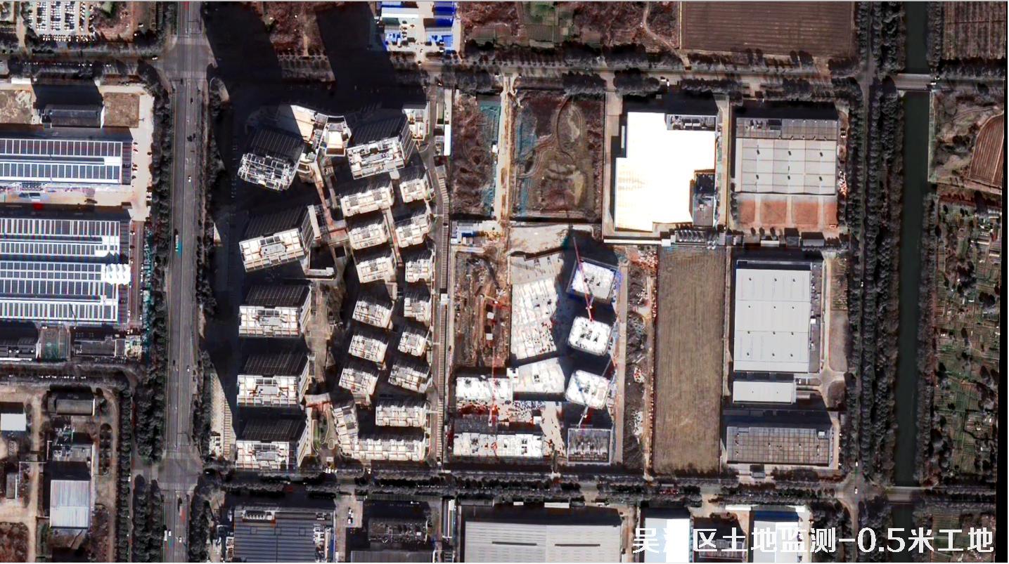 江苏省吴江区建筑工地和裸土裸地不同分辨率卫星图效果对比