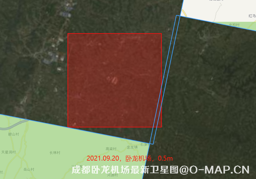 法国Pleiades卫星拍摄的湖北省武汉市卧龙机场2021年卫星图