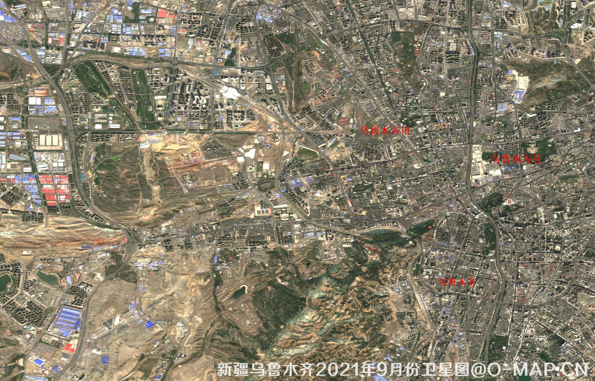新疆乌鲁木齐2021年9月份最新卫星图