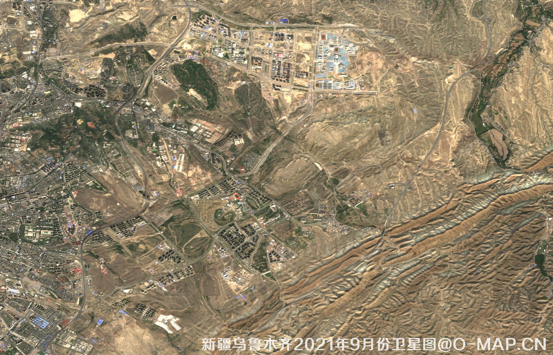 新疆乌鲁木齐2021年9月份最新卫星图