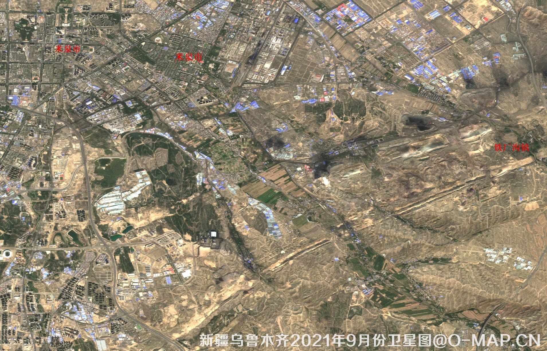 新疆乌鲁木齐2021年9月份最新卫星图