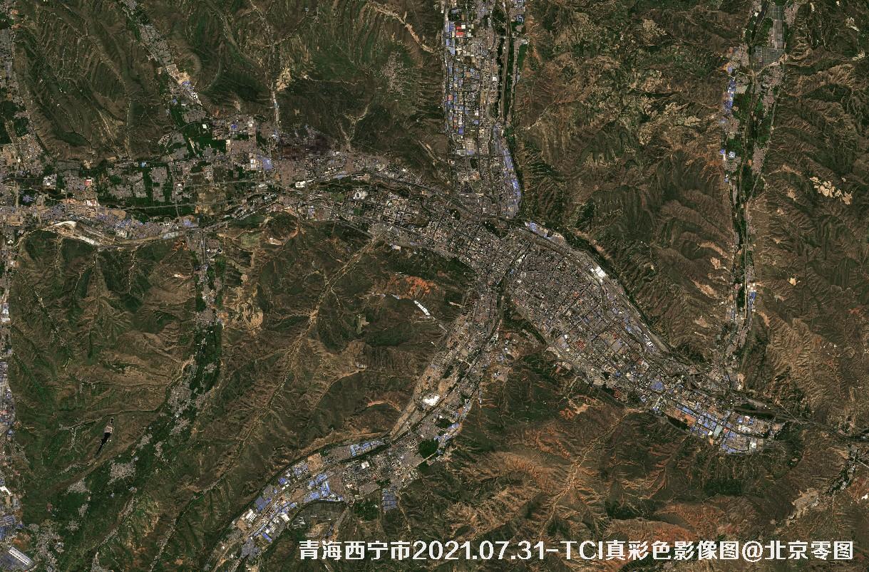 青海西宁市2021.07.31-TCI真彩色影像图