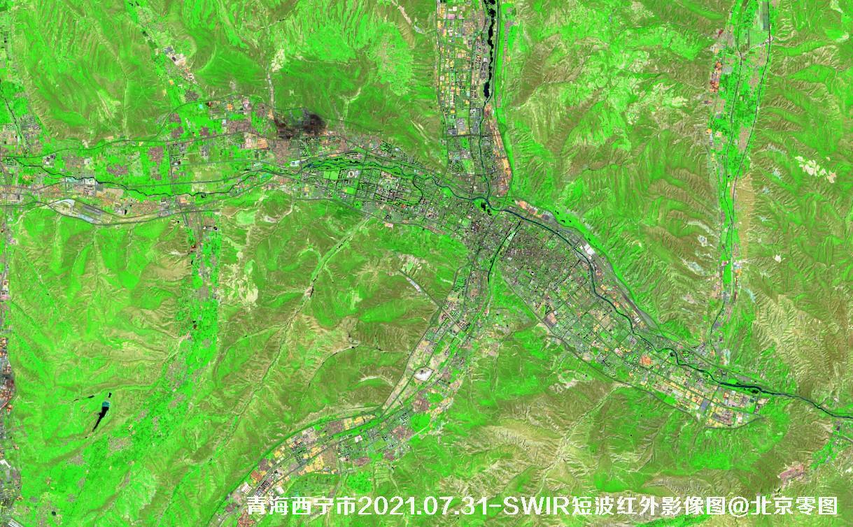 青海西宁市2021.07.31-SWIR短波红外影像图