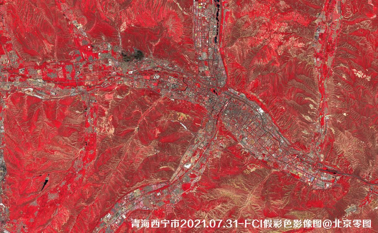 青海西宁市2021.07.31-FCI假彩色影像图