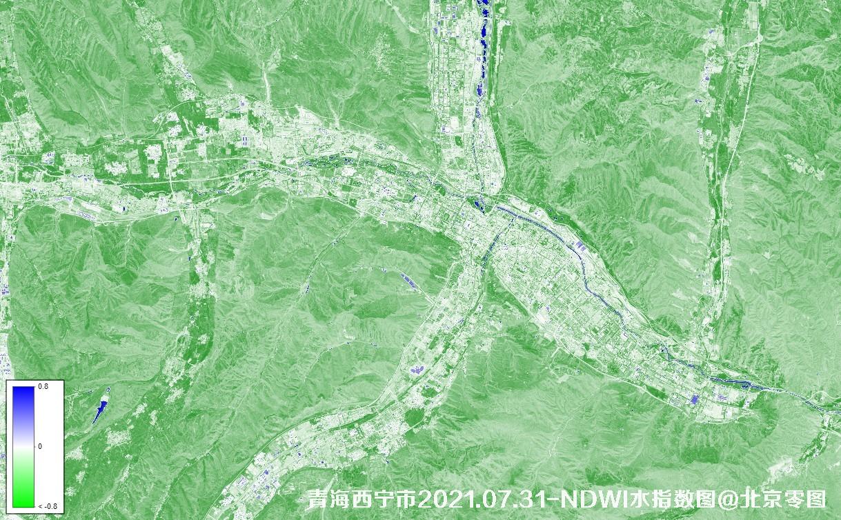 青海西宁市2021.07.31-NDWI水指数图