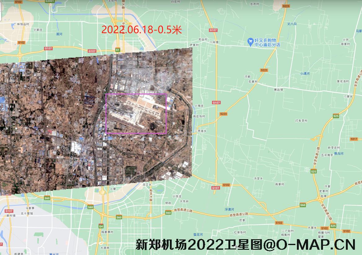 河南新郑机场2022年7月份最新卫星图结果