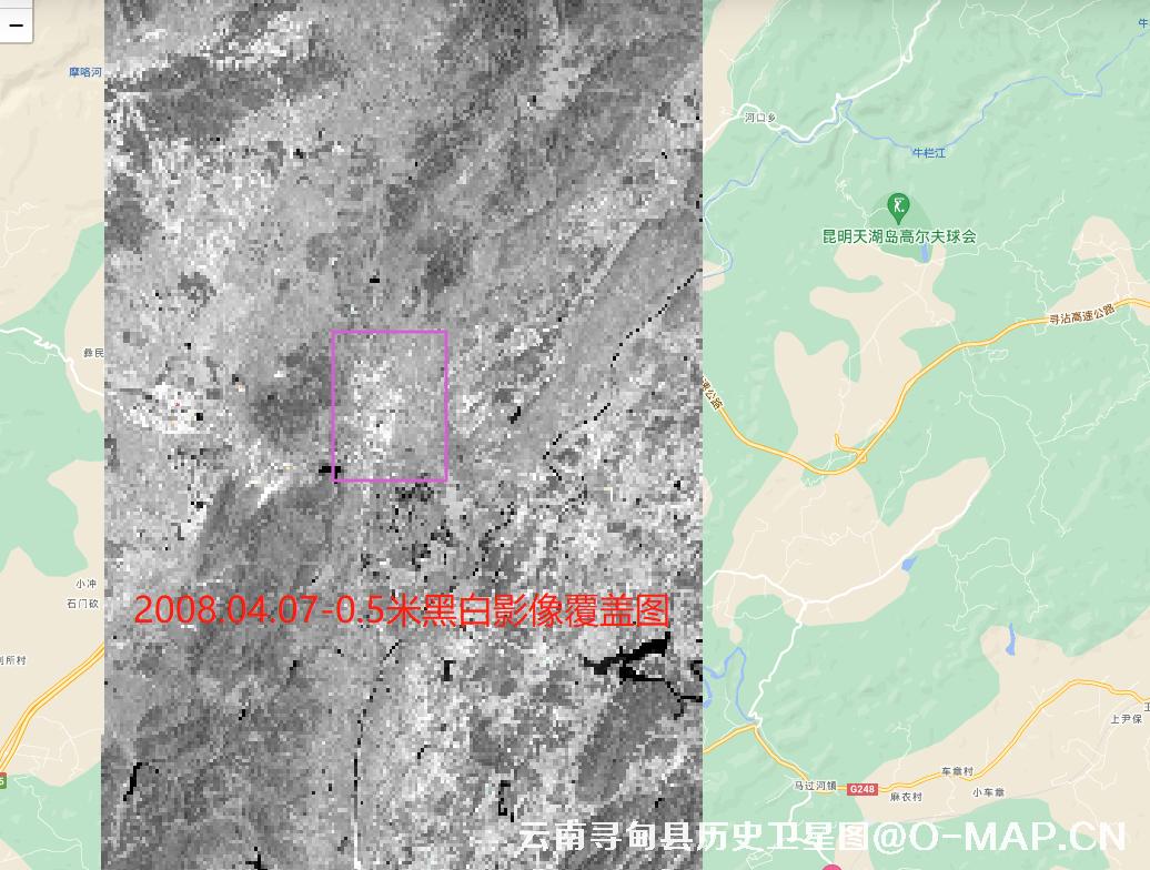 云南省寻甸县城镇变化历史卫星图查询结果