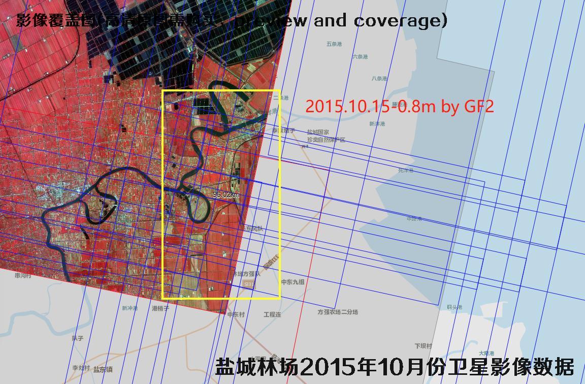 江苏省盐城林场5-10月份历年遥感影像数据