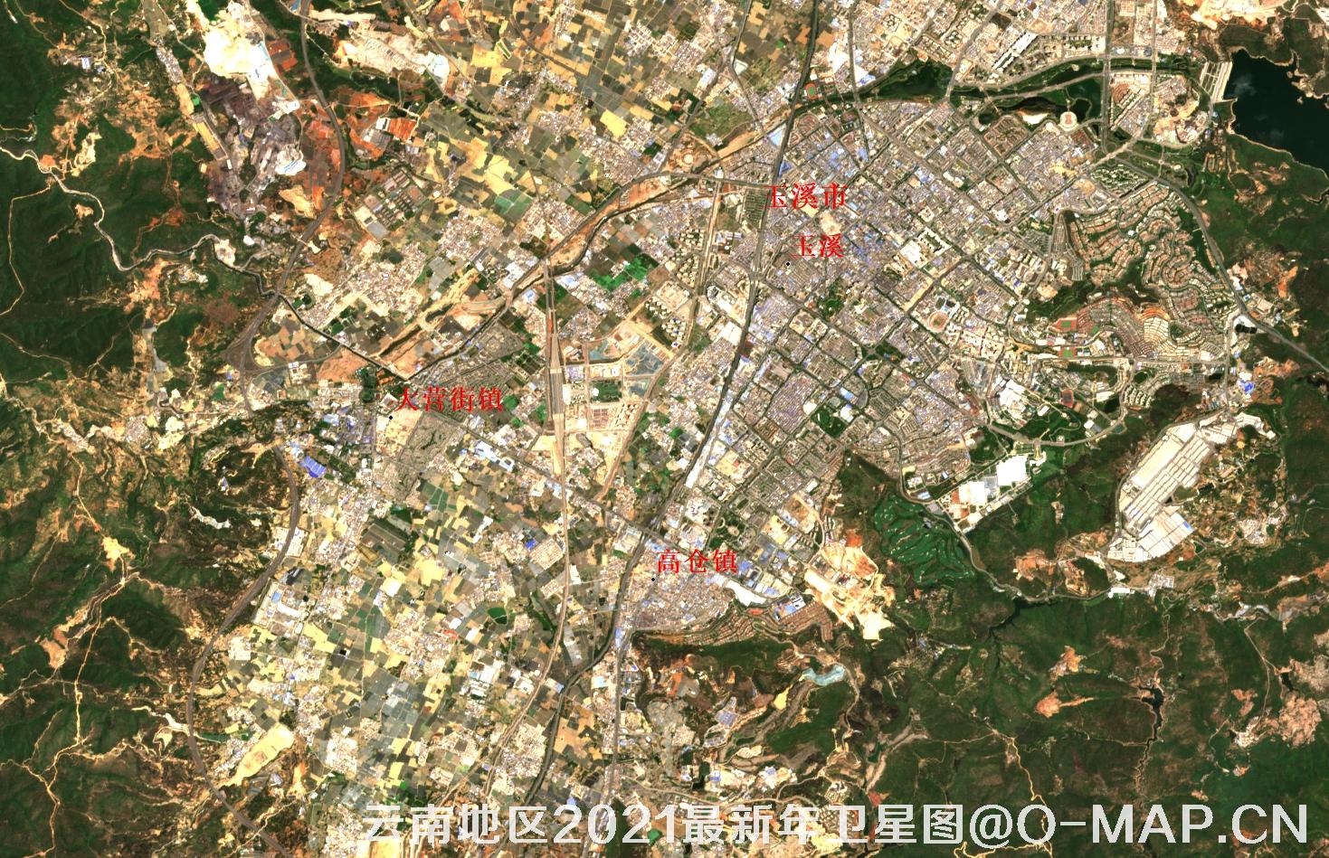 云南省昆明市2021年最新卫星图