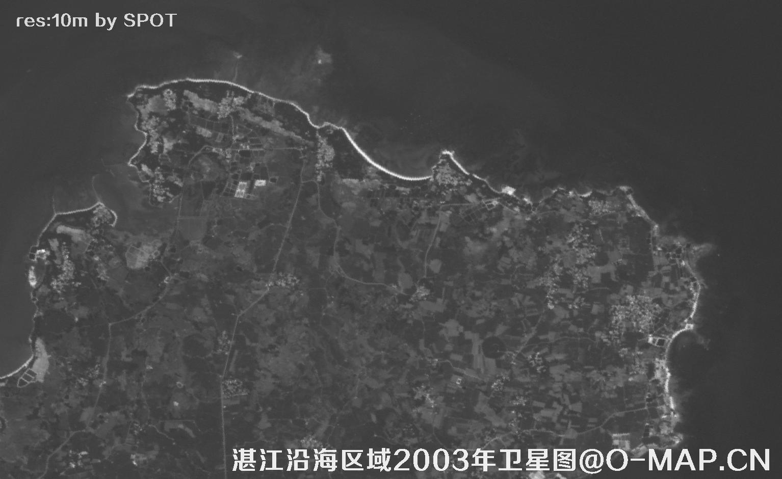 广东省湛江沿海区域2003年历史影像图