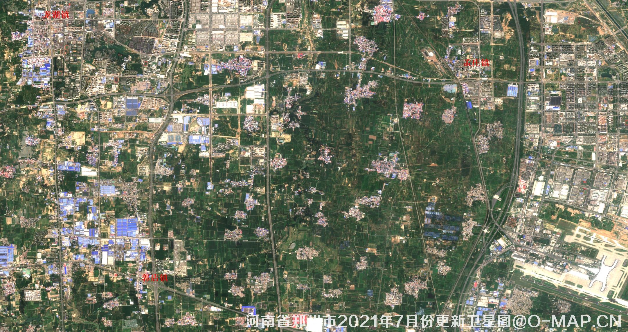 河南省郑州市2021年7月份最新10米卫星地图数据