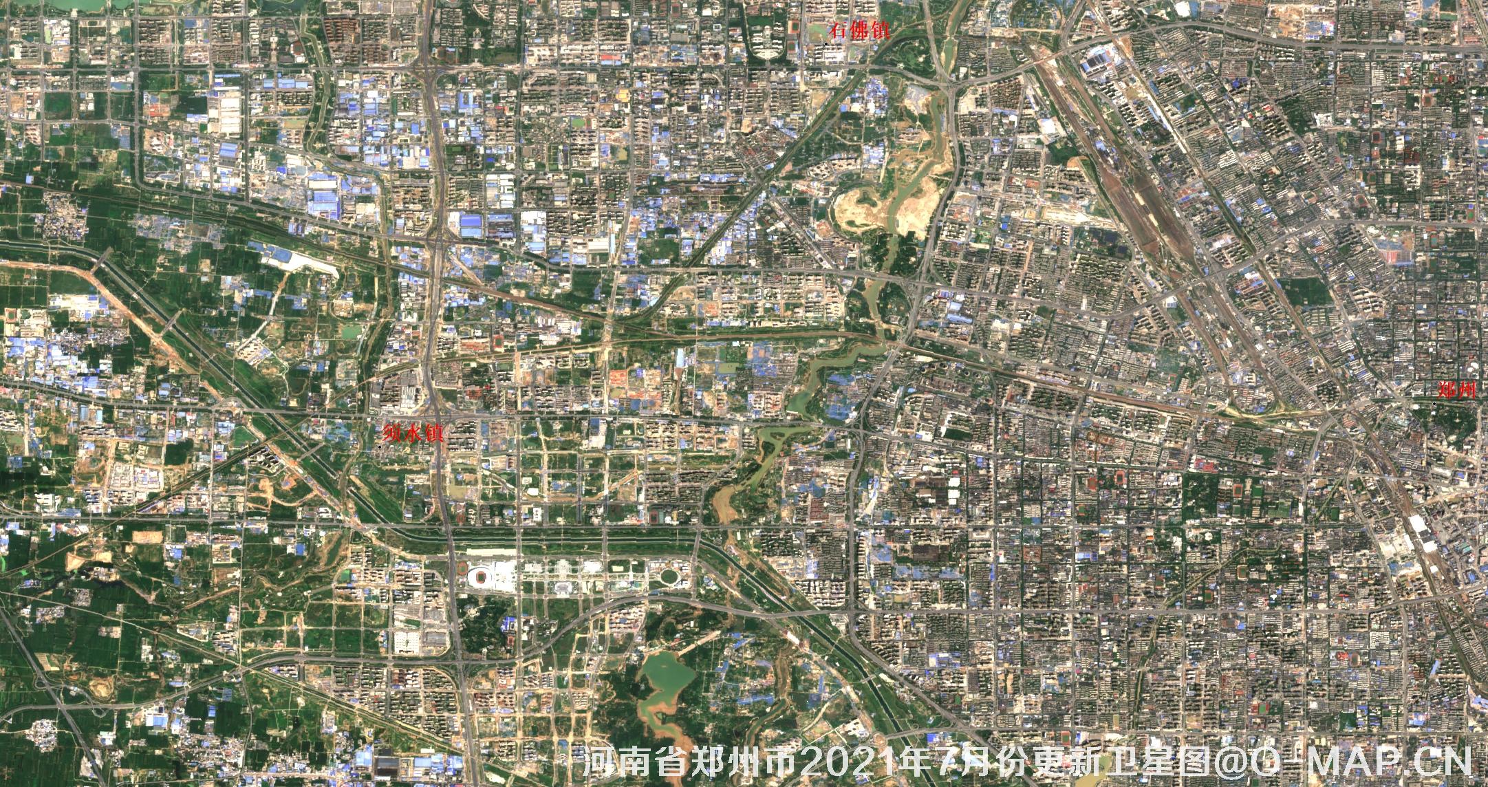 河南省郑州市2021年7月份最新10米卫星地图数据