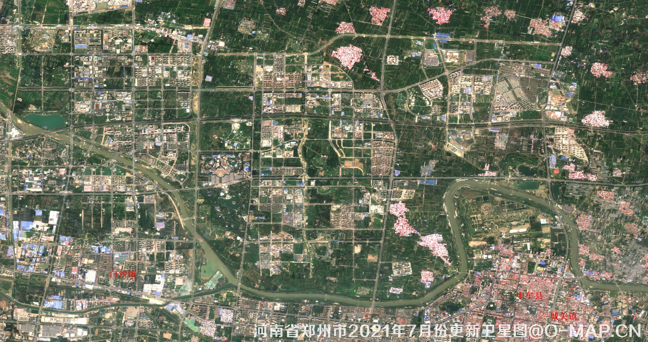 河南省郑州市2021年7月份最新10米卫星地图数据