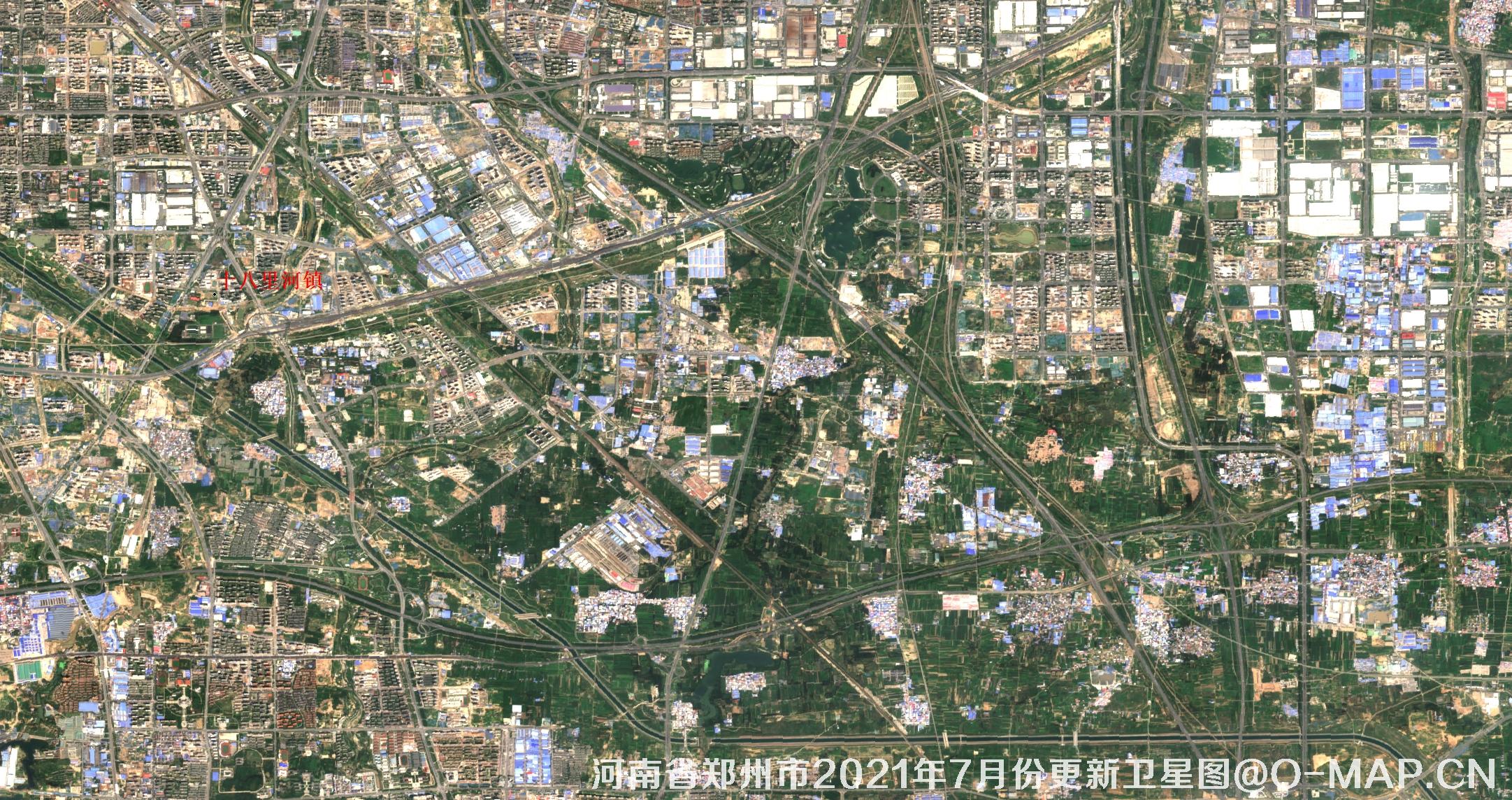 河南省郑州市2021年7月份最新10米卫星地图数据