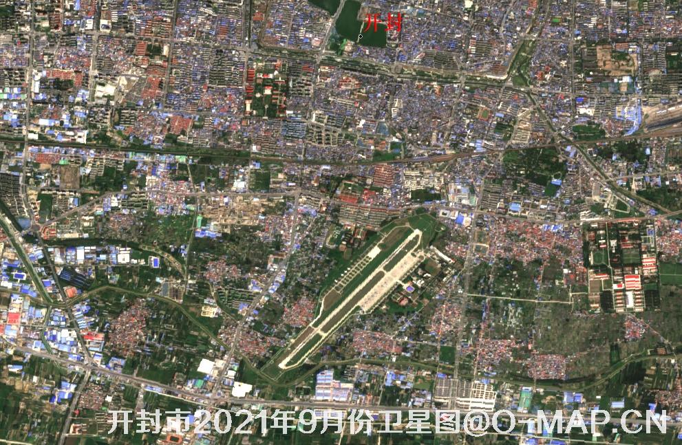 河南省开封市机场2021年9月份卫星图