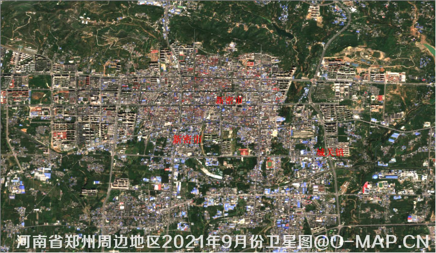 河南省新密市2021年9月份卫星图