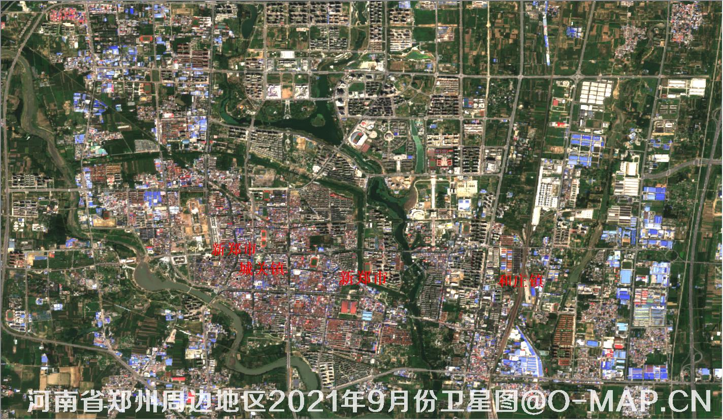 河南省新郑市2021年9月份卫星图