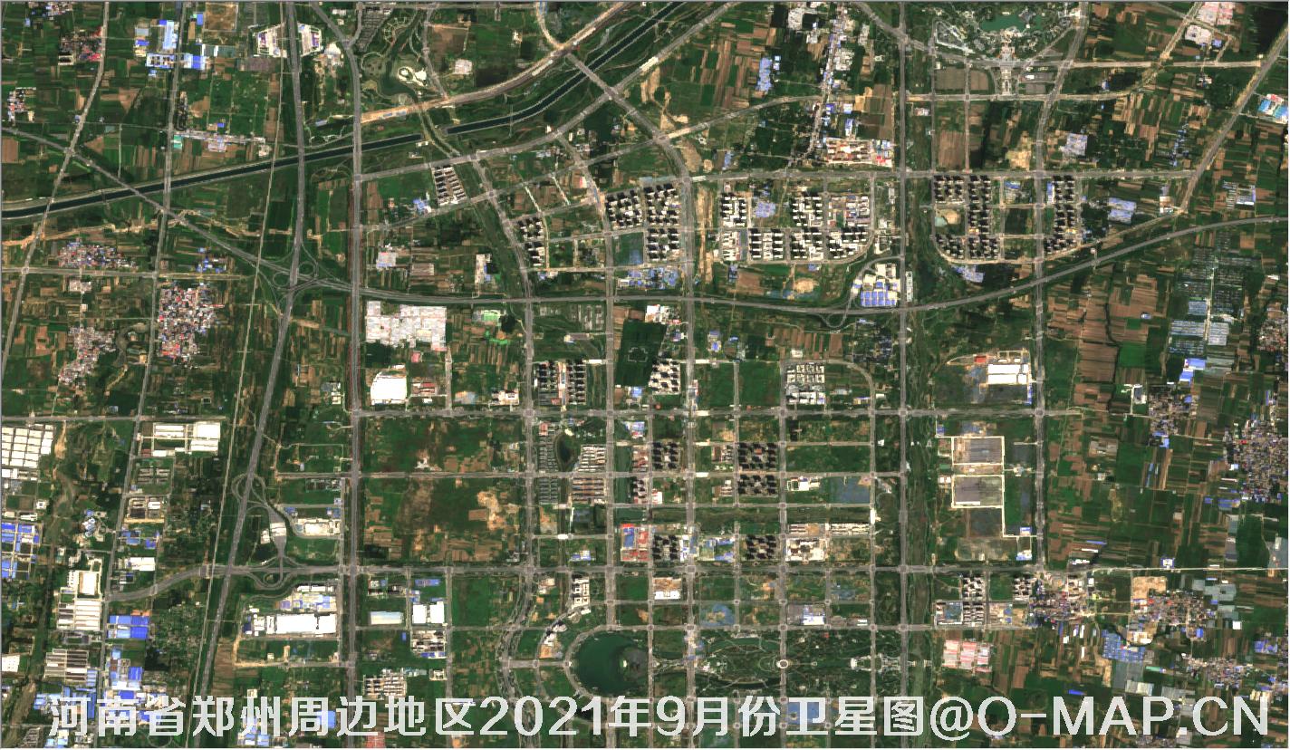 河南省郑州市2021年9月份卫星图