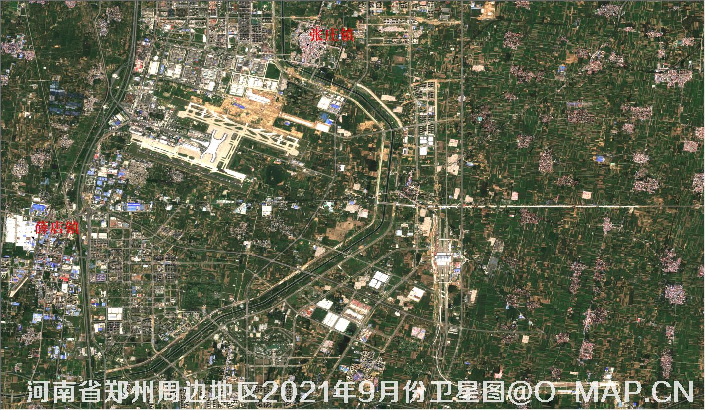 河南省郑州市2021年9月份卫星图