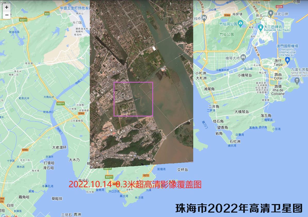 珠海市金湾航空新城十里观澜花园2022年卫星图查询结果